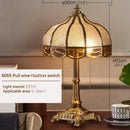Axyaa Luxury Glass Copper LED Table Lamp for Home Living Room