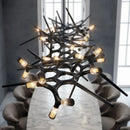 Axyaa Black Retro Chandeliers: Ceiling to Kitchen Island Lighting for Dining & Living Rooms