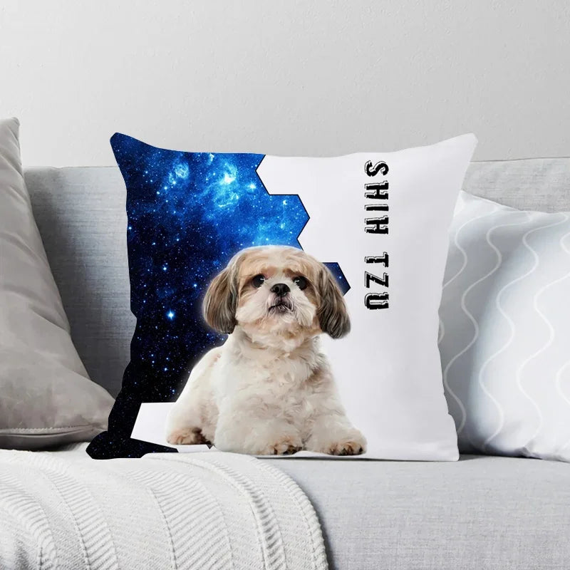 Axyaa American Akita Print Pillowcase: Cute Dog Cushion Cover for Home and Car
