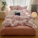 Axyaa Winter Rabbit Plush Bed 4-Piece Set - Premium Plush Bedding