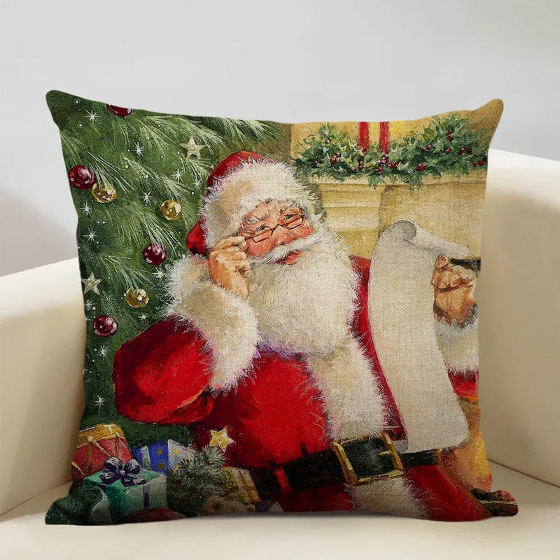 Axyaa Christmas Tree Santa Claus Cushion Cover 45x45cm