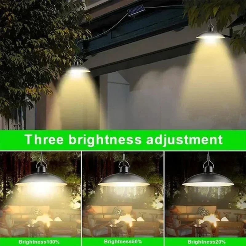 Axyaa Solar Outdoor Pendant Light with Remote Control, Waterproof LED Chandelier