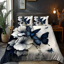 Axyaa Animal Butterflies Brushed Polyester Duvet Cover Set