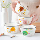 Axyaa Kids Rabbit Ceramic Rice Bowl - High Temp Resistant & Creative Cartoon Design