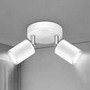 Axyaa LED Ceiling Light: 350° Rotatable Dual GU10 Wall Light, Black