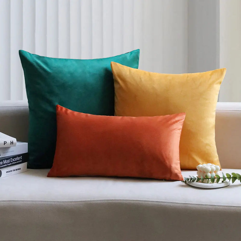 Axyaa Velvet Cushion Cover Soft Sofa Pillowcase for Living Room Bedroom