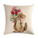 Axyaa Pet Cat Dog Linen Pillowcase 45*45cm - Home Sofa Car Decor