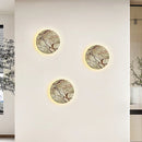 Axyaa Circular Marble Wall Lamps Modern Wabi Sabi LED Sconce Lights