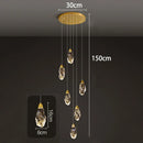 Axyaa Crystal Chandelier Stair Pendant Living Room Pendant Lights Interior Lighting