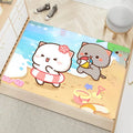 Axyaa Cute Peach Mochi Print Entrance Door Mat - Kawaii Room Decoration