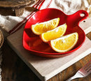 Axyaa Breakfast Baking Oven Ceramic Heart-Shaped Tray with Handle for Meals