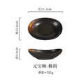 Axyaa Ceramic Ingot Bowl, Irregular Oval Salad Plate, Tableware Special-shaped Soup Plate