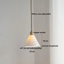 Axyaa Nordic Copper LED Pendant Lamp with Ceramic Lampshade for Living Room Chandelier