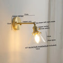Axyaa Modern LED Glass Copper Wall Lights with Knob Switch for Bedroom & Living Room