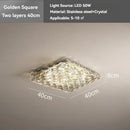 Axyaa Crystal Ceiling Lamp: High-end Modern Square Living Room Bedroom Light