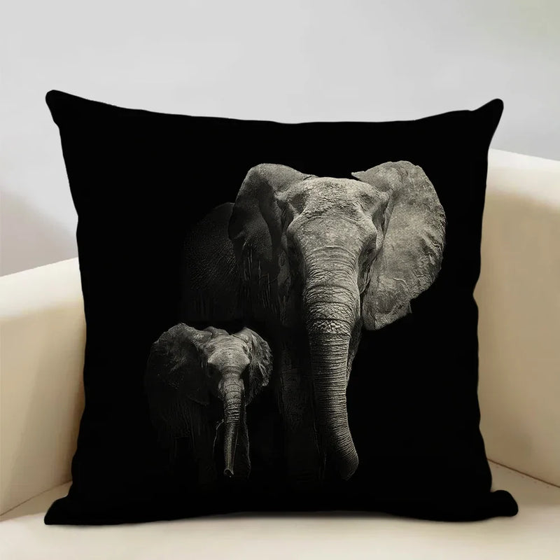 Axyaa Animal Pattern Cushion Cover Trio: Lion, Tiger, Bear Home Sofa Decor Kids Gift