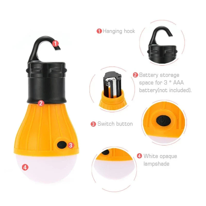 Axya LED Camping Lantern: Mini 3 LED Tent Light for Outdoor and Emergency Lighting