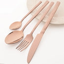 Axyaa 16-Piece Black Stainless Steel Cutlery Set for Western Dining