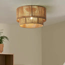 Axyaa Rattan & Hemp Rope Woven Chandelier: Country Style Ceiling Light