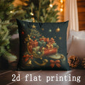 Axyaa Christmas Cats and Tree Cushions - Rectangular Back Pillow Cover for Sofa Bedroom Car
