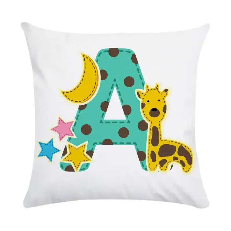 Axyaa Animal Letter Printed Decorative Polyester Pillow Cover for Home, Car, Sofa