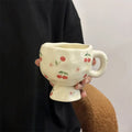 Axyaa Korean Hand-Painted High-Footed Coffee Cup, 300ml