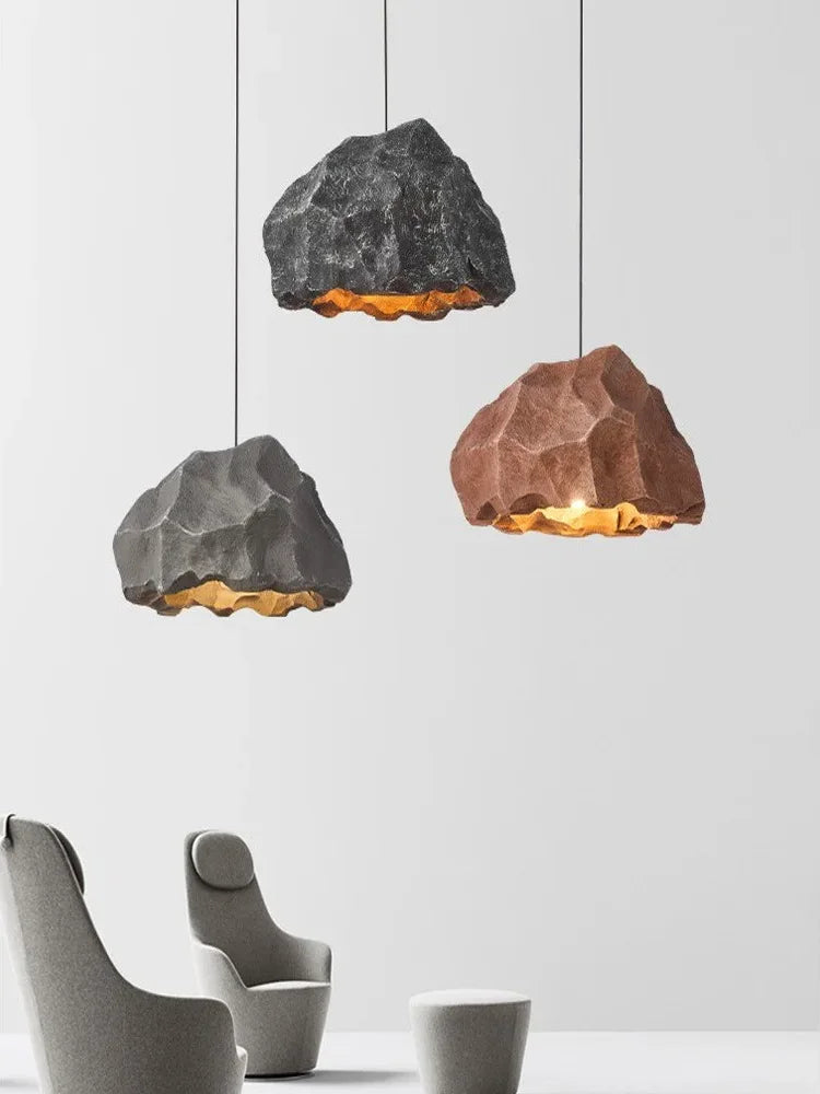Axyaa Nordic Rock Shape LED Pendant Chandelier for Living Room Lighting