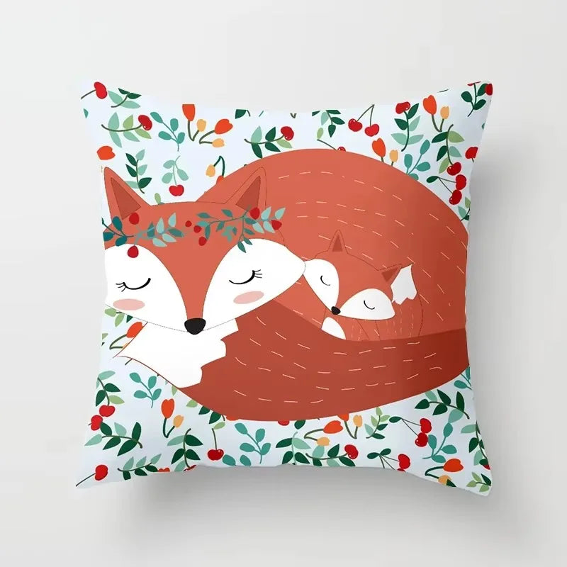 Axyaa Cartoon Animal Cushion Cover 45*45 Sofa Pillowcase Decorative Throw Pillow