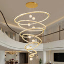 Axyaa Crystal Stair Chandelier for Modern Indoor Lighting