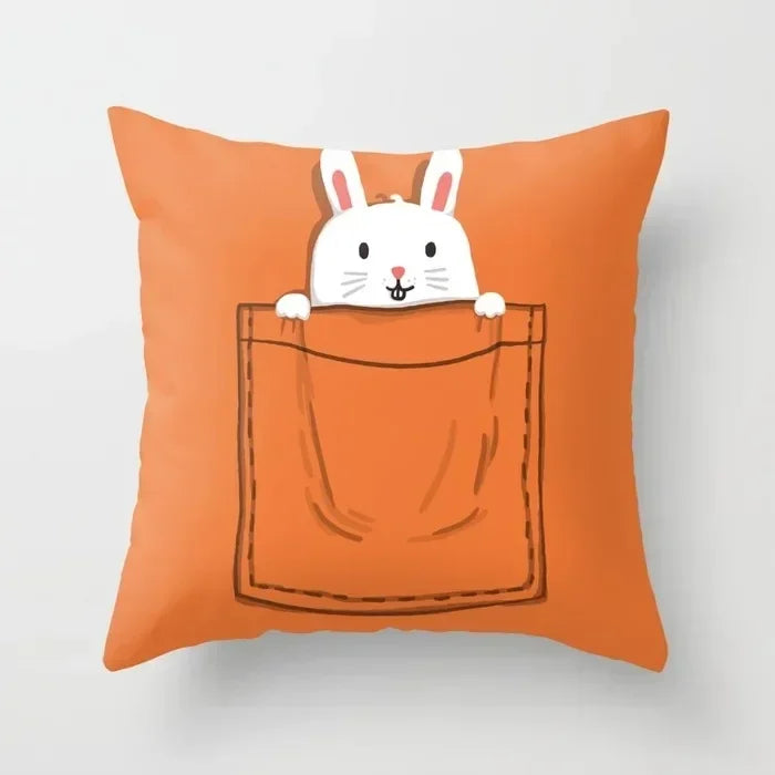 Axyaa Cartoon Animal Pillowcase: Office Car Seat Decor, Sofa Bedroom Cute Pillowcase