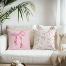 Axyaa Pink Bow Cherry Pillowcase: Soft, Sofa Cushion Cover for Stylish Comfort