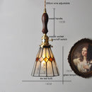 Axyaa Vintage LED Pendant Light with Wood, Copper & Glass Lampshade