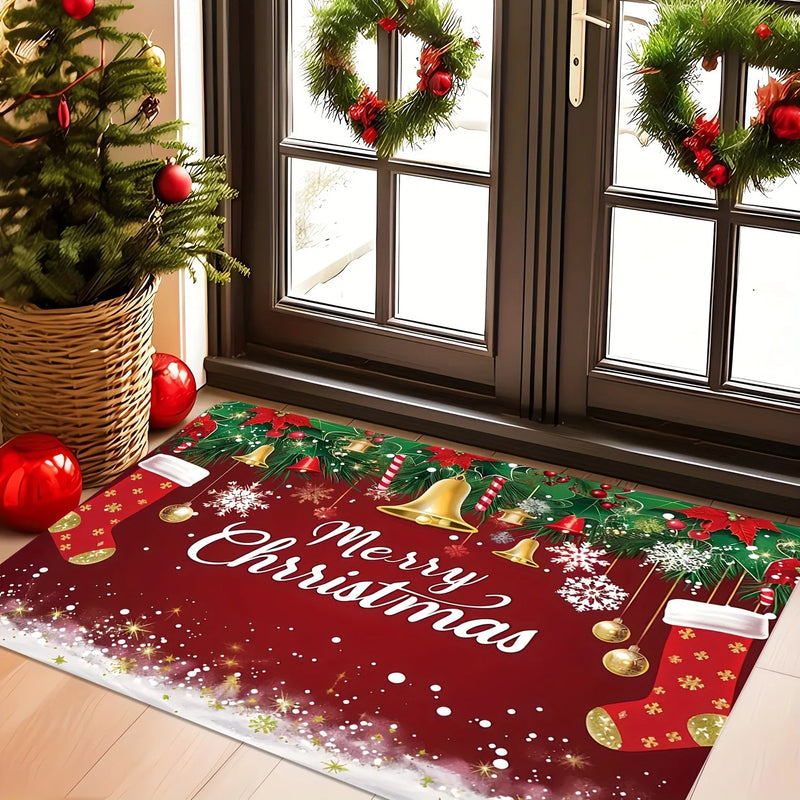 Axyaa Merry Christmas Welcome Door Mat - Soft Non-Slip Floor Mat