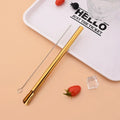 Axyaa Stainless Steel Wide Metal Drinking Straws Set with Cleaner Brush