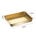 Axyaa Stainless Steel Serving Tray Steamed Plates Rectangle Fruit Storage Dish