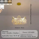 Axyaa Feather Lamp Cream Crown Style Girls' Room & Cloakroom Chandelier Master Bedroom
