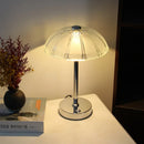 Axyaa Nordic Glass Mushroom LED Desk Lamp for Living Room, Study, Bedroom