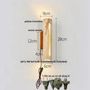 Axyaa Nordic LED Wall Lamp Sconce Wood Canopy Column Terrazzo Mirror Light