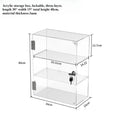 Axyaa 2 Tier Lockable Acrylic Display Cabinet for Car Toys, Action Figures, & Dolls