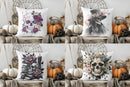 Axyaa Halloween Floral Skull Decorative Pillow Cover