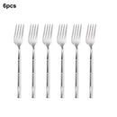 Axyaa Sliverware Set: 30Pcs Stainless Steel Cutlery with Bamboo Handle