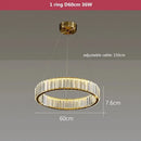 Axyaa Modern Luxury Crystal Chandelier Steel Pendant Light Gold Chrome Finish