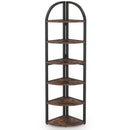 Axyaa Rustic 6-Tier Corner Bookshelf: 71" Tall Plant Stand & Display Rack