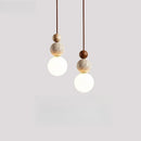 Axyaa Cream Travertine LED Pendant Light, Elegant Chandelier for Bedroom, Dining Room & Kitchen