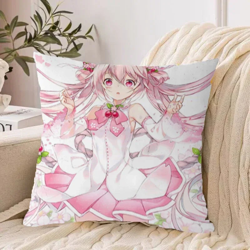 Axyaa 40*40 Hatsune Miku Pillow Cover Set for Stylish Bed Decor