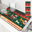 Christmas Santa Absorbent Drying Mat for Kitchen and Table Cup Drying Mats by Axyaa