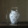 Axyaa Blue White Ceramic Vase Flower Arrangement Desktop Decorative Hydroponic Dried Flower Glass Vase