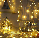 Axyaa Star Fairy Lights Garland: Battery Operated Twinkle String Light for Wedding & Christmas
