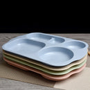 Axyaa Plastic Student Dinner Plate with Multiple Compartments and Anti-fall Design