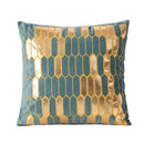 Axyaa Gold Embroidered Dutch Velvet Pillowcase - Geometric Abstract Design